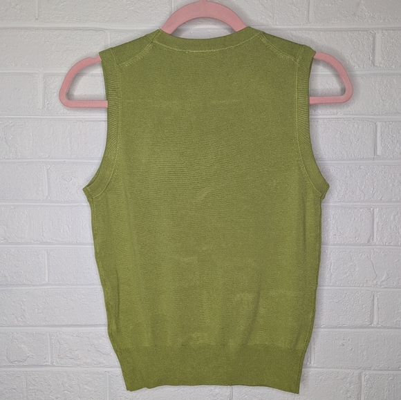 Zara Lime Green Viscose Sweater Vest Top - Picture 3 of 4